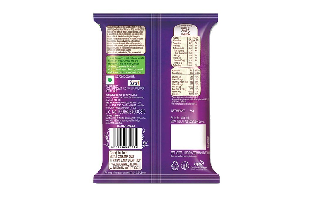 Nestle Koko Krunch Choco Burst    Pack  35 grams